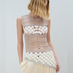 Zara combination knit top